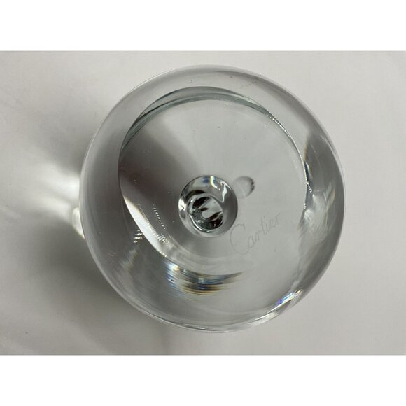 Baccarat for CARTIER Crystal Apple w/Stem PAPERWEIGHT Vtg Crystal Collectible - Picture 16 of 16